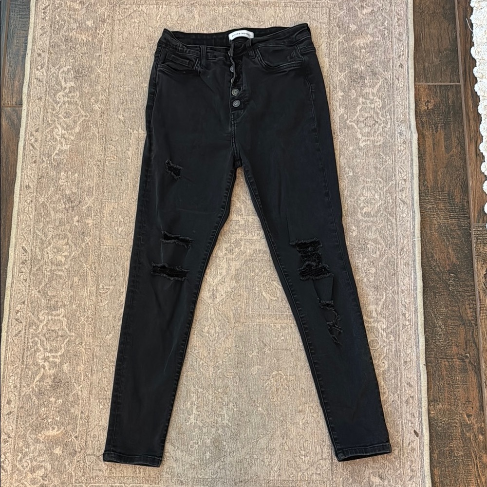 Flying Monkey High Rise Black Distressed Jeans